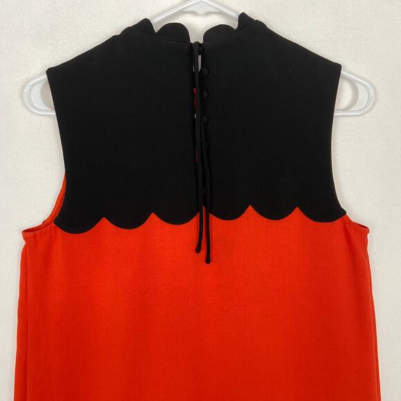 Victoria Beckham for Target Orange Black Scallop Sleeveless Short Dress Small - Picture 5 of 9